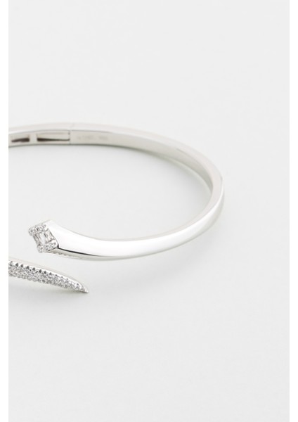 Serpentis 18 Ayar Beyaz Altın Kaplama Gümüş Kelepçe Bileklik indirimleri