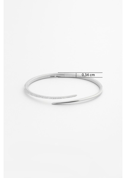 Liora 18 Ayar Beyaz Altın Kaplama Gümüş Kelepçe Bileklik modelleri