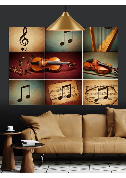Müzik Notası Keman Dekoratif Kanvas - Mdf Ahşap Tablo modelleri