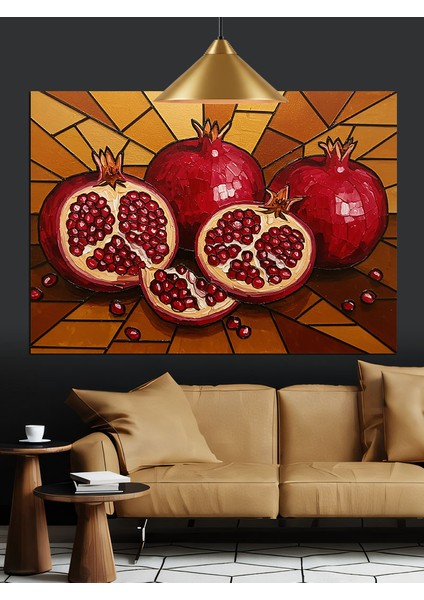 Nar Meyve Tohum Kırmızı Dekoratif Kanvas - Mdf Ahşap Tablo modelleri