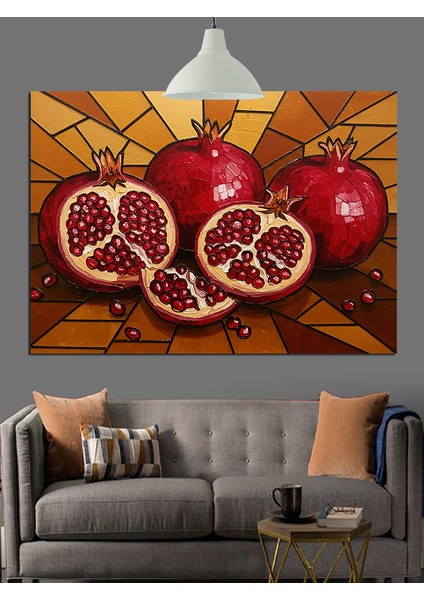Nar Meyve Tohum Kırmızı Dekoratif Kanvas - Mdf Ahşap Tablo indirimleri
