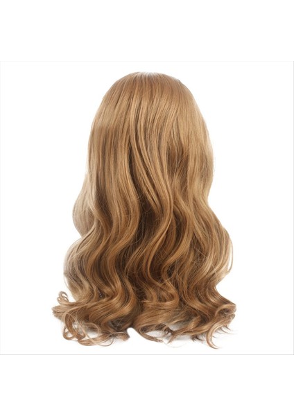 Avrupa ve Amerikan Tarzı Merkez Parçalı Uzun Kıvırcık Saç Kimyasal Elyaf Peruk Meghan Cos Flaxen Peruk (Yurt Dışından)