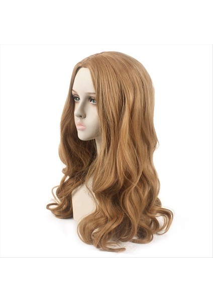 Avrupa ve Amerikan Tarzı Merkez Parçalı Uzun Kıvırcık Saç Kimyasal Elyaf Peruk Meghan Cos Flaxen Peruk (Yurt Dışından) indirimleri