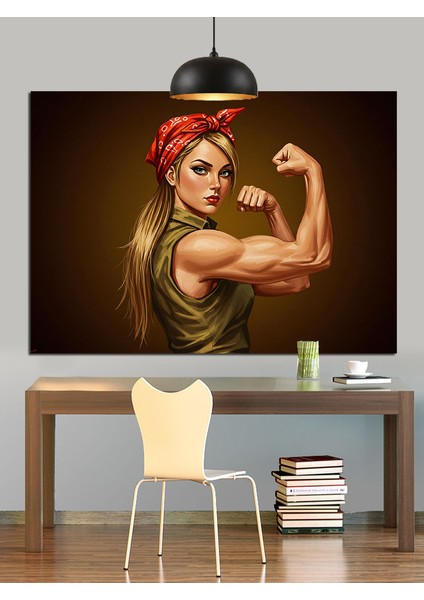 Kaslı Kadın Güç Dekoratif Kanvas - Mdf Ahşap Tablo modelleri