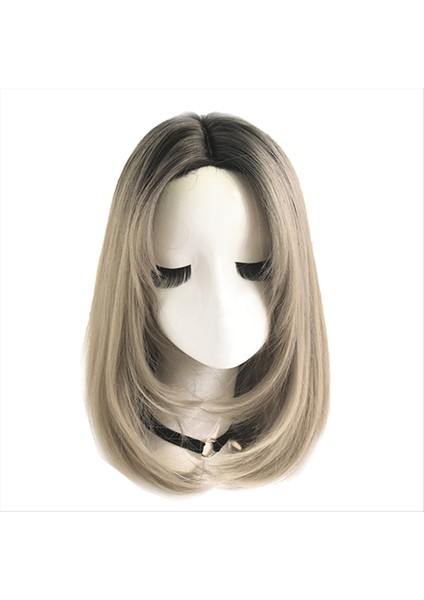 Wıg Bob Bobo Wıg Kadınlar Için Doğal Görünümlü Kısa Bob Peruk Günlük Kore Için Kısa Düz Peruk Gri (Yurt Dışından)