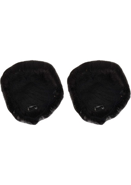 2x Erkek El Yapımı Peruklar Doğal Kabarık Görünmez Yedek Saç Parçacığı Erkekler Tepegözü Yedek Blok (Yurt Dışından)