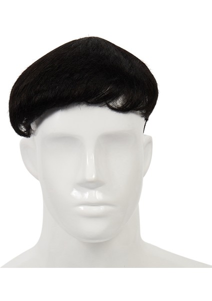 2x Erkek El Yapımı Peruklar Doğal Kabarık Görünmez Yedek Saç Parçacığı Erkekler Tepegözü Yedek Blok (Yurt Dışından) modelleri