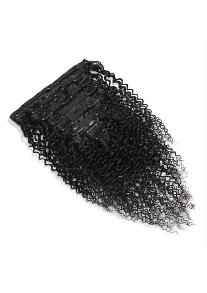 Saç Peruk Doğal Bukleler Saç Klipsi Saç Uzantılarında Tam Kafa Setleri Afro Saç Bukleleri Klipsler Doğal Siyah 8 Inç Demetler (Yurt Dışından) fırsatları