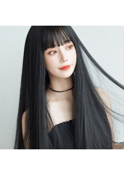 Wıg Bob Bobo Wıg Kadınlar Için Patlama Doğal Görünümlü Uzun Bob Peruk Günlük Kore Için Düz Peruk Siyah (Yurt Dışından) fırsatları