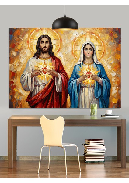 Isa Meryem Ana Kutsal Dekoratif Kanvas - Mdf Ahşap Tablo fiyatları