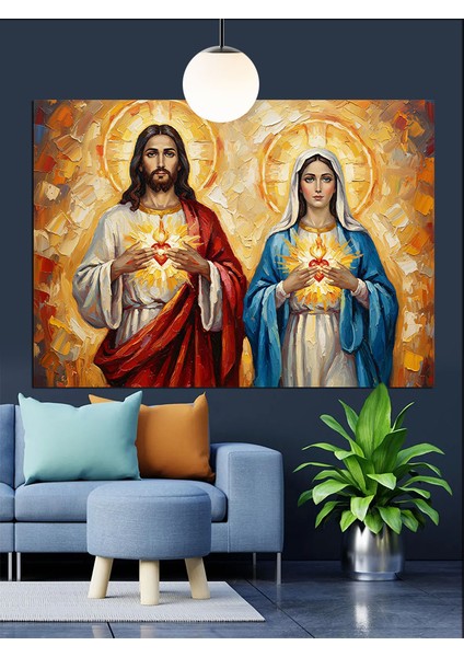 Isa Meryem Ana Kutsal Dekoratif Kanvas - Mdf Ahşap Tablo modelleri