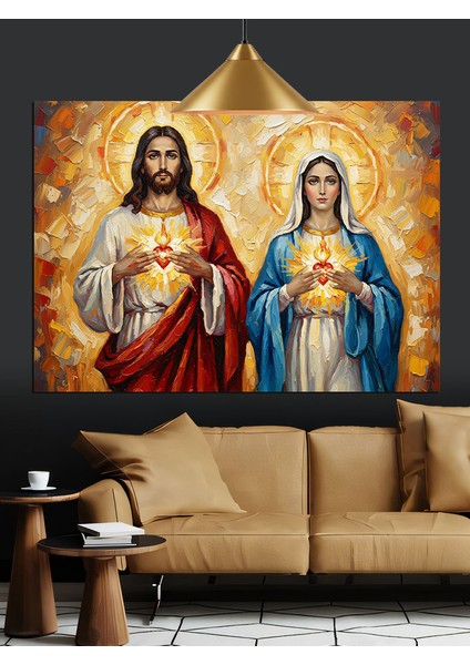 Isa Meryem Ana Kutsal Dekoratif Kanvas - Mdf Ahşap Tablo fırsatları