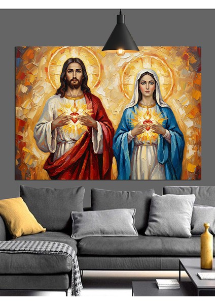 Isa Meryem Ana Kutsal Dekoratif Kanvas - Mdf Ahşap Tablo indirimleri
