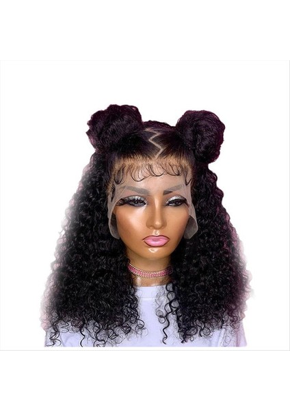 Kısa Kıvırcık Peruk Kıvırcık Dantel Ön Peruk Kadın Önceden Pullu Brezilya Bukleleri Dantel Ön Peruk (Yurt Dışından)