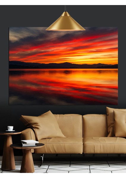 Gün Batımı Sahil Okyanus Dekoratif Kanvas - Mdf Ahşap Tablo fiyatları