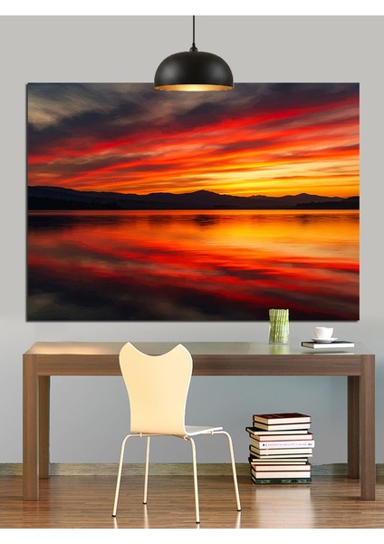 Gün Batımı Sahil Okyanus Dekoratif Kanvas - Mdf Ahşap Tablo indirimleri