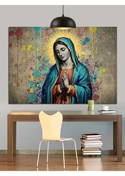Meryem Ana Figürü Dini Portre Dekoratif Kanvas - Mdf Ahşap Tablo indirimleri