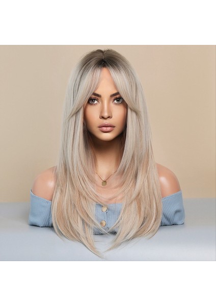 64CM Avrupa ve Amerikan Simülasyon Peruğu Dişi Uzun Saç Merkezi Ayrıldı Tam Kafa Seti Uzun Saçlı Kadın Set Kafa Peruğu B (Yurt Dışından) fiyatları