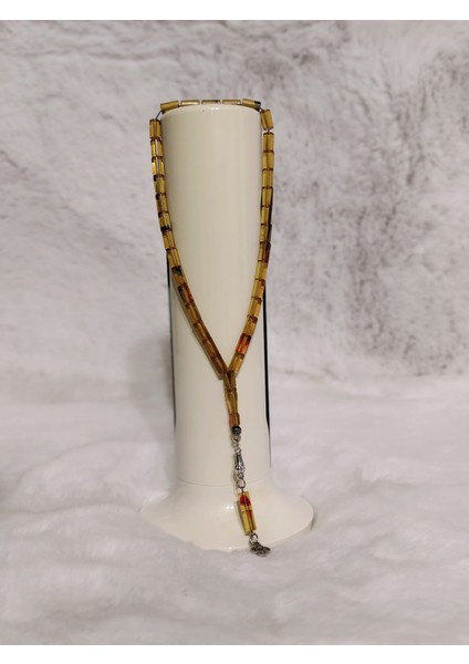 Sarı Kesme Kesim Toz Kehribar Tesbih modelleri