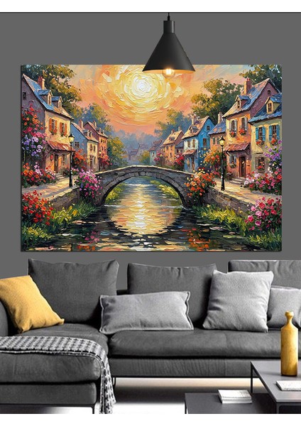 Köprü Altında Neşeli Sokak Dekoratif Kanvas - Mdf Ahşap Tablo fırsatları