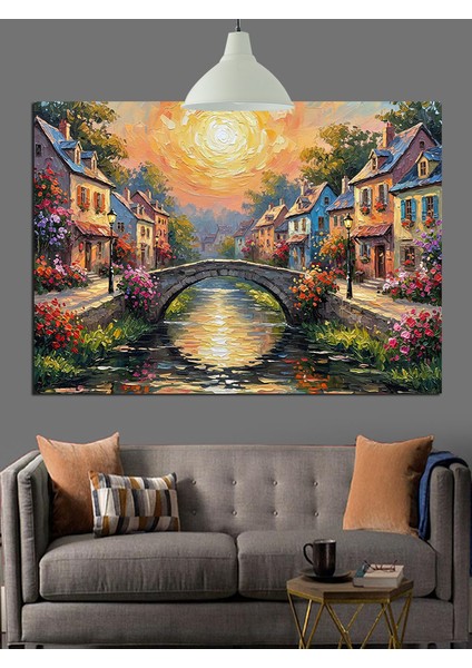 Köprü Altında Neşeli Sokak Dekoratif Kanvas - Mdf Ahşap Tablo indirimleri