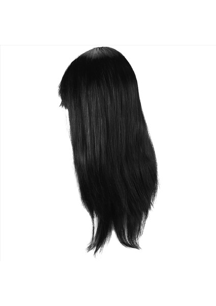 Siyah Şık Kadınlar Uzun Düz Peruklar Elbise Cosplay Kostüm Parti Peruk (Yurt Dışından)