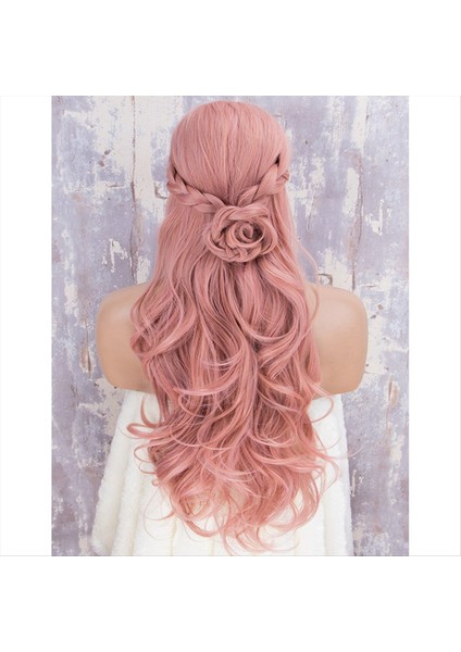 Cosplay Peruk Gökkuşağı Uzun Kıvırcık Peruk Moda Cosplay Kostüm Saç Anime Tam Dalgalı Parti Peruk 70CM (Yurt Dışından) fırsatları