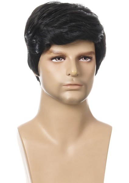 Moda Peruk Kısa Siyah Erkek Düz Sentetik Peruk (Yurt Dışından) fırsatları