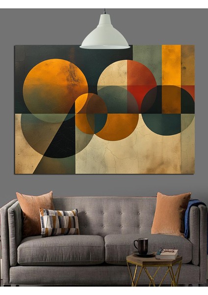 Geometrik Desen Soyut Sanat Dekoratif Kanvas - Mdf Ahşap Tablo fiyatları