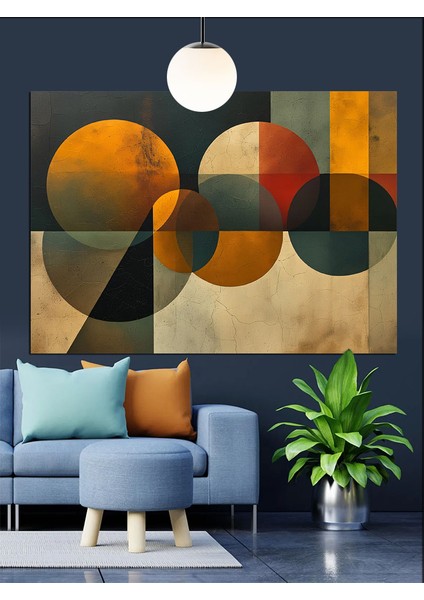 Geometrik Desen Soyut Sanat Dekoratif Kanvas - Mdf Ahşap Tablo fırsatları