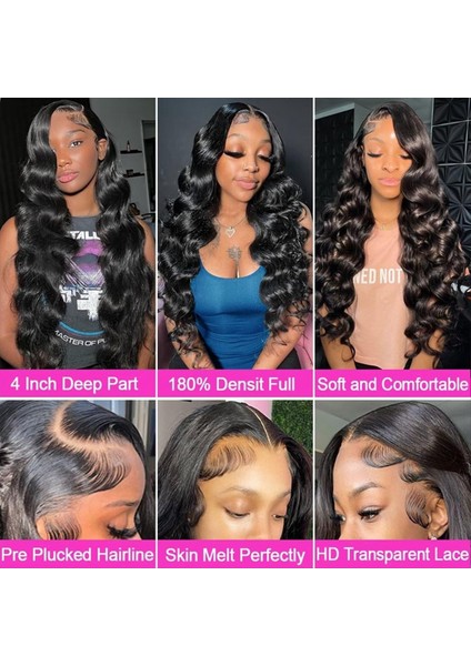 26 Inç Vücut Dalgası Dantel Ön Peruk Insan Saç Perukları Insan Saçı Ön Önceden Koparılmış Bebek Saçları Parlak Peruklar Insan Saç (Yurt Dışından) indirimleri