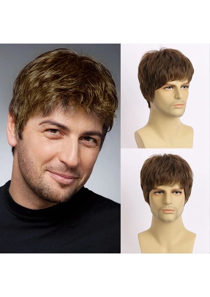 Erkek Genç Erkekler Için Kısa Doğal Kıvırcık Saçlar Isıya Dayanıklı Lif Sentetik Peruklar (Yurt Dışından) fiyatları