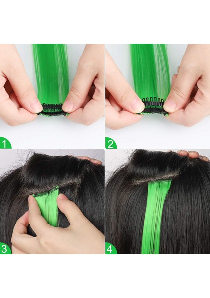 13 Adet Renkli Parti Saç Uzatmalarında Renkli Klipsi Vurgular 55CM Mor + Mavi ve 13 Adet Gökkuşağı (Yurt Dışından) indirimleri