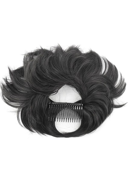 Dağınık Topuz Saç Parçası Yan Tarak Klipsi Saç Çörek Tousled Kabarık Saç Parçası Kadınlar Için Ayarlanabilir Tousled Updo A (Yurt Dışından)