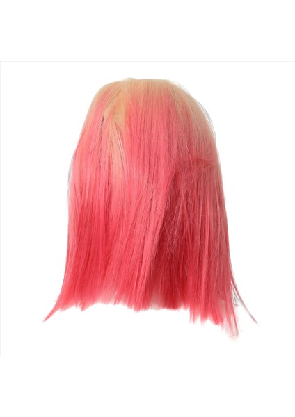 Küçük Dantel Kısa Düz Saç Sentetik Elyaf Peruk Ombre Pembe Peruk Bob Baş Perisi Cosplay Etkinlik Giyinlik Gece Kulübü (Yurt Dışından)
