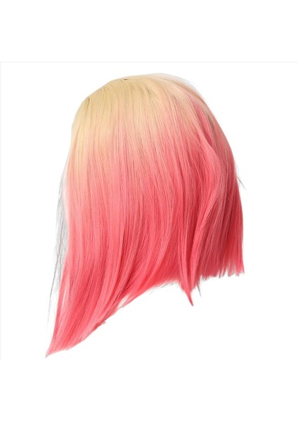 Küçük Dantel Kısa Düz Saç Sentetik Elyaf Peruk Ombre Pembe Peruk Bob Baş Perisi Cosplay Etkinlik Giyinlik Gece Kulübü (Yurt Dışından) fırsatları
