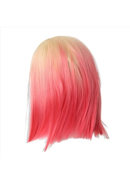 Küçük Dantel Kısa Düz Saç Sentetik Elyaf Peruk Ombre Pembe Peruk Bob Baş Perisi Cosplay Etkinlik Giyinlik Gece Kulübü (Yurt Dışından) indirimleri