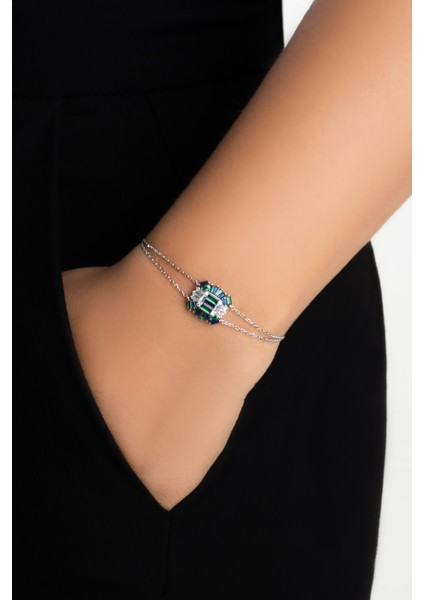 Yakamoz Işığı 18 Ayar Beyaz Altın Kaplama 19 cm Gümüş Bileklik fiyatları