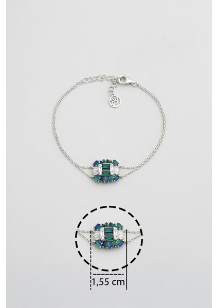 Yakamoz Işığı 18 Ayar Beyaz Altın Kaplama 19 cm Gümüş Bileklik modelleri