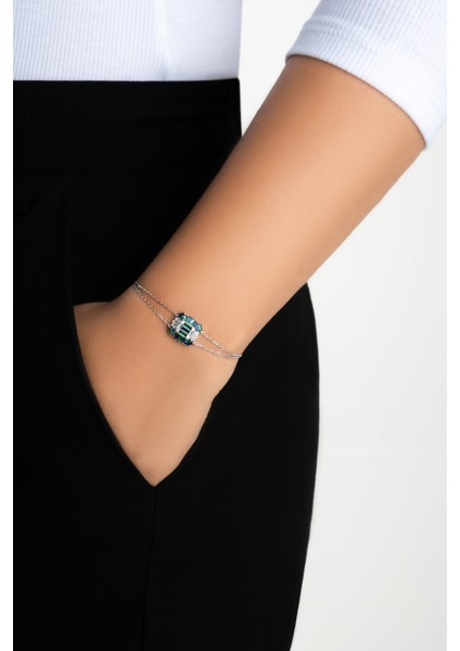 Yakamoz Işığı 18 Ayar Beyaz Altın Kaplama 19 cm Gümüş Bileklik fırsatları