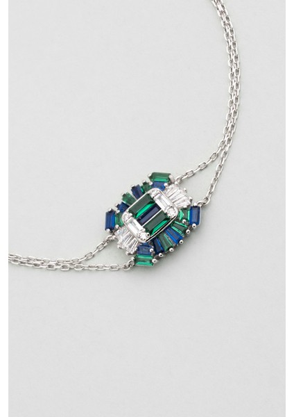 Yakamoz Işığı 18 Ayar Beyaz Altın Kaplama 19 cm Gümüş Bileklik indirimleri