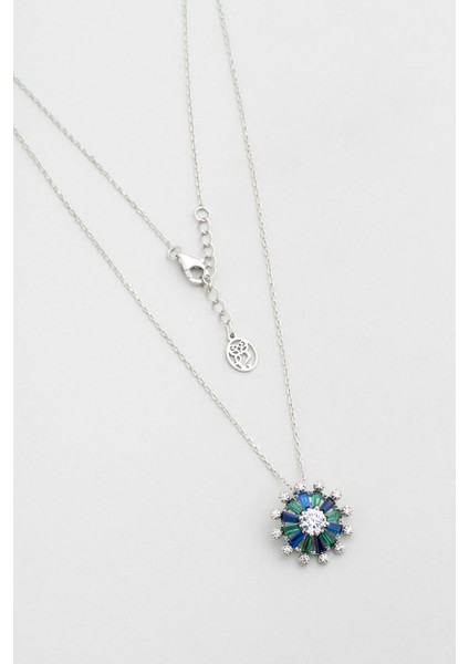 Yakamoz Dansı 18 Ayar Beyaz Altın Kaplama 45 cm Gümüş Kolye