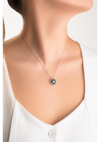 Yakamoz Dansı 18 Ayar Beyaz Altın Kaplama 45 cm Gümüş Kolye fırsatları