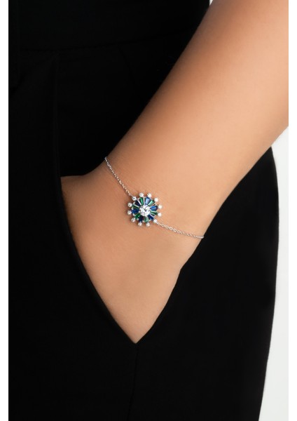 Yakamoz Dansı 18 Ayar Beyaz Altın Kaplama 19 cm Gümüş Bileklik fiyatları