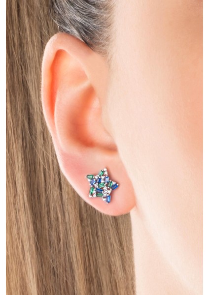 Yakamoz Yıldızı 18 Ayar Beyaz Altın Kaplama Gümüş Küpe fiyatları