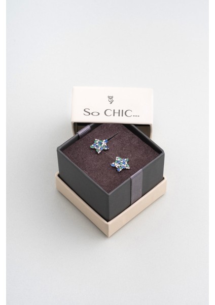 Yakamoz Yıldızı 18 Ayar Beyaz Altın Kaplama Gümüş Küpe indirimleri