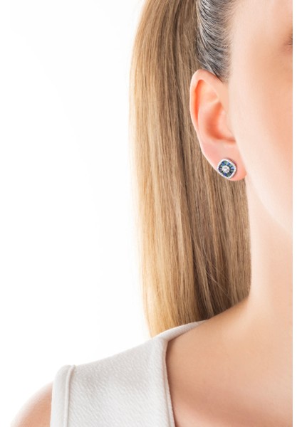 Yakamoz Gecesi 18 Ayar Beyaz Altın Kaplama Gümüş Küpe fırsatları