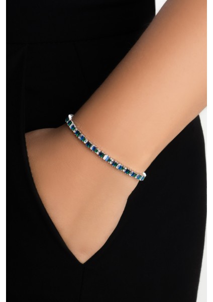 Yakamoz Aurası 18 Ayar Beyaz Altın Kaplama Ayarlanabilir Gümüş Bileklik fiyatları