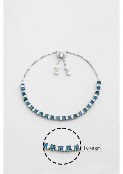 Yakamoz Aurası 18 Ayar Beyaz Altın Kaplama Ayarlanabilir Gümüş Bileklik modelleri