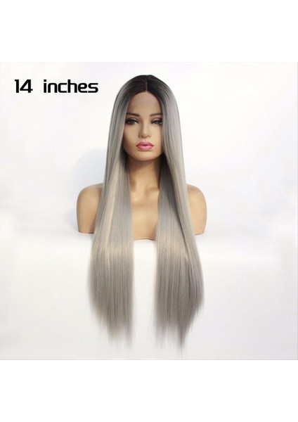 14 Inç Ön Dantel Peruk Uzun Düz Saç Peruk Kadınlar Için Sentetik Peruk (Yurt Dışından) fırsatları